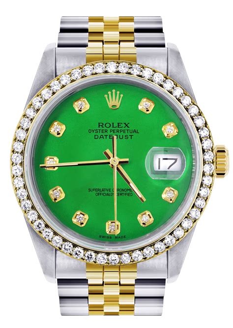 gold rolex green face women's|gold Rolex with green dial.